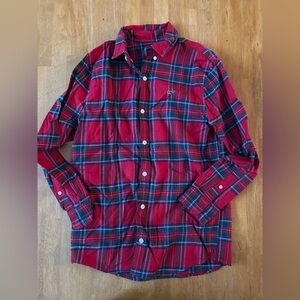 Vineyard Vines boys plaid flannel button up shirt